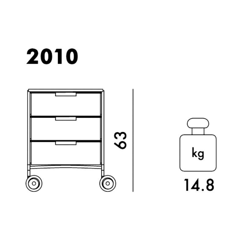Kartell Mobil 3 Container mit Rollen