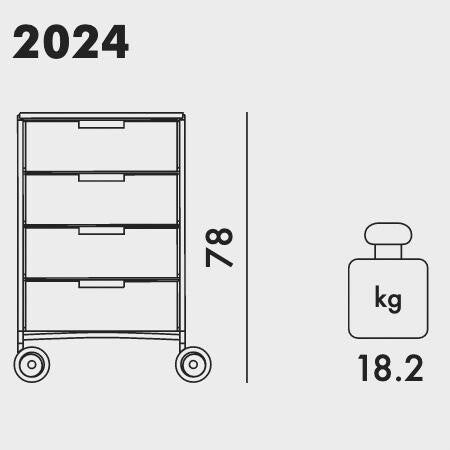 Kartell Mobil 4 Container mit Rollen