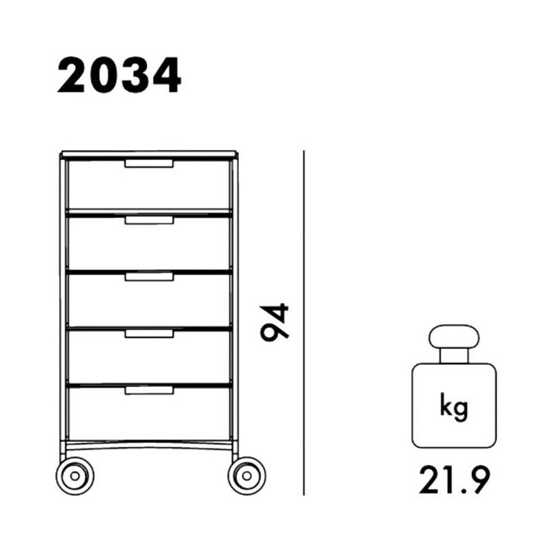 Kartell Mobil 5 Container mit Rollen