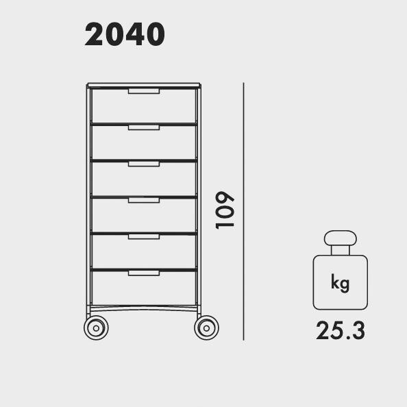 Kartell Mobil 6 Container mit Rollen