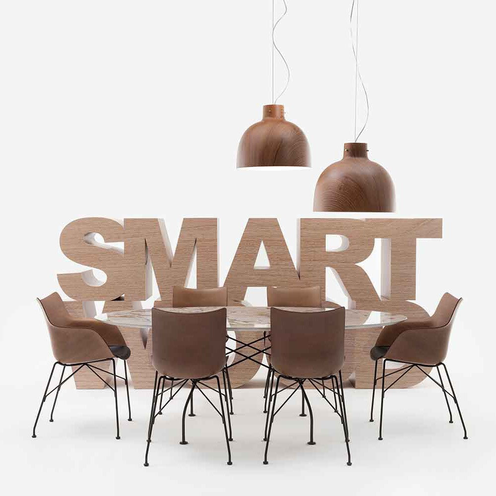 Kartell Q/Wood Armlehnstuhl 55x84x57cm