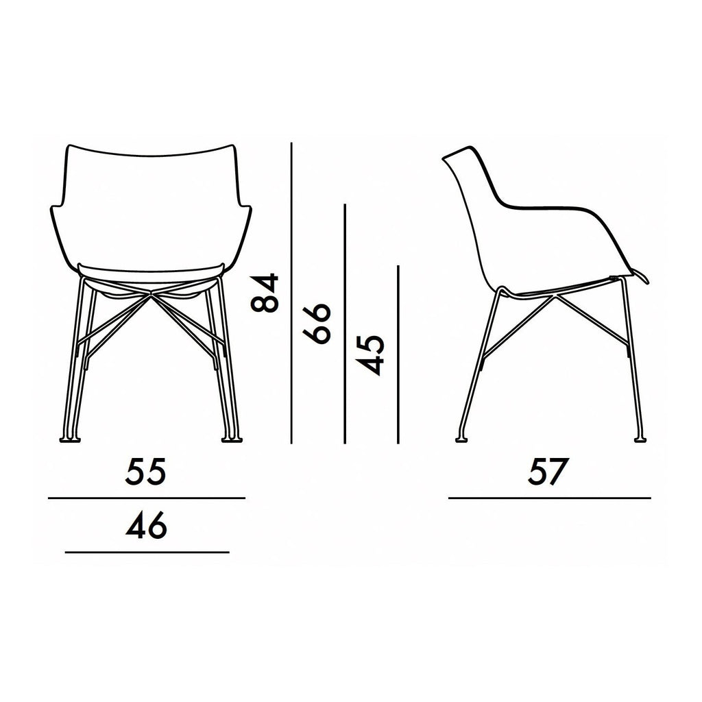 Kartell Q/Wood Armlehnstuhl 55x84x57cm