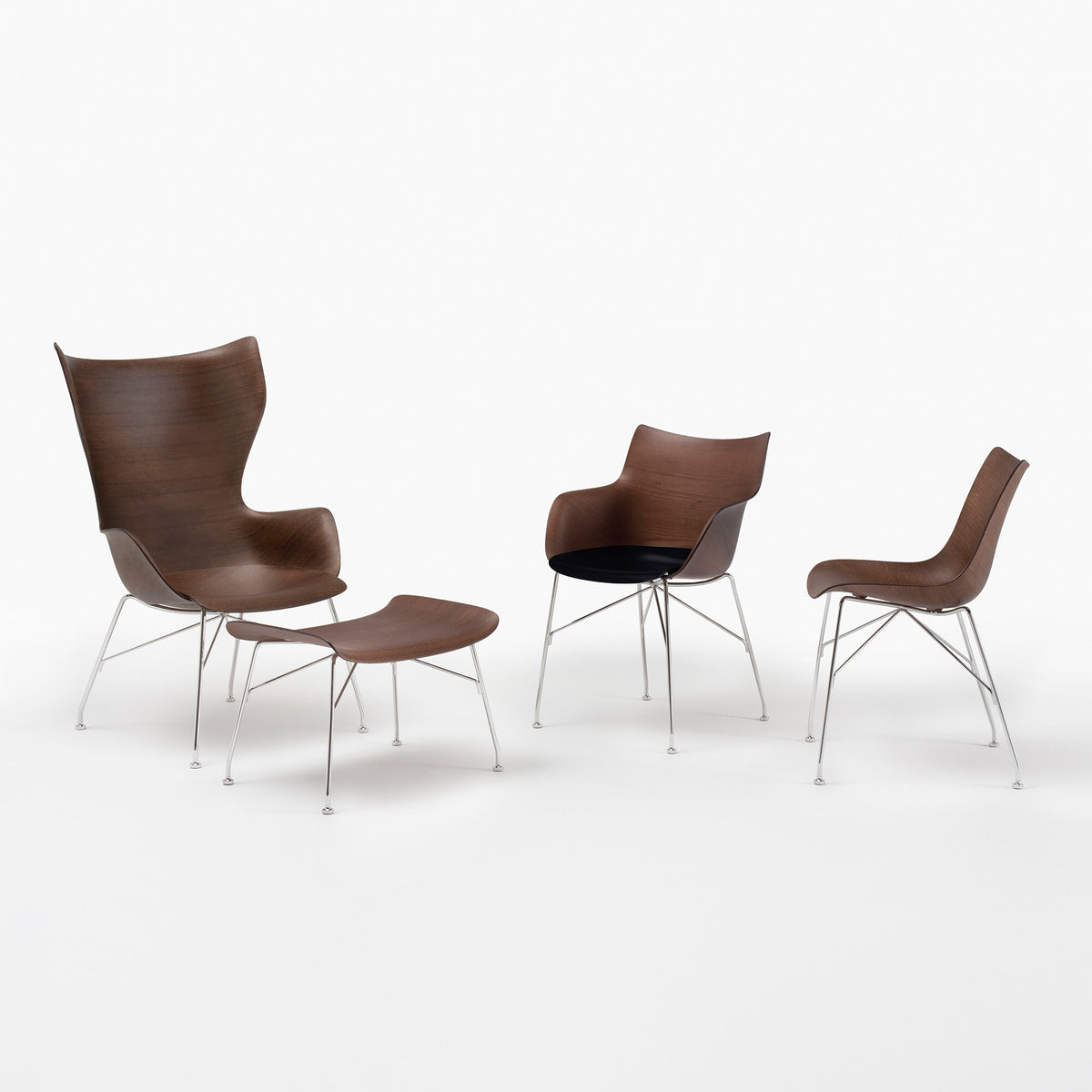 Kartell Q/Wood Armlehnstuhl 55x84x57cm