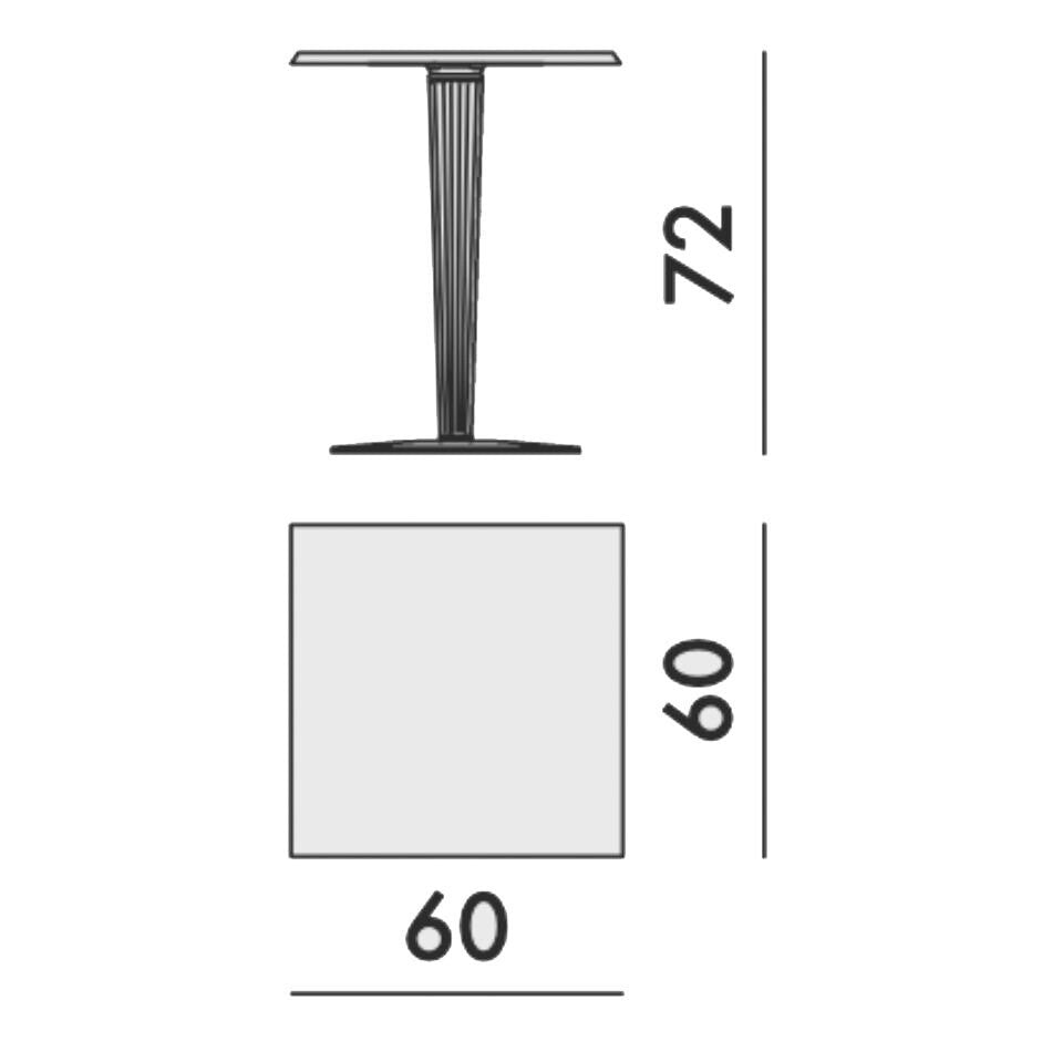 Kartell Top Top For Dr. Yes Gartentisch 60x60cm Gestell quadratisch