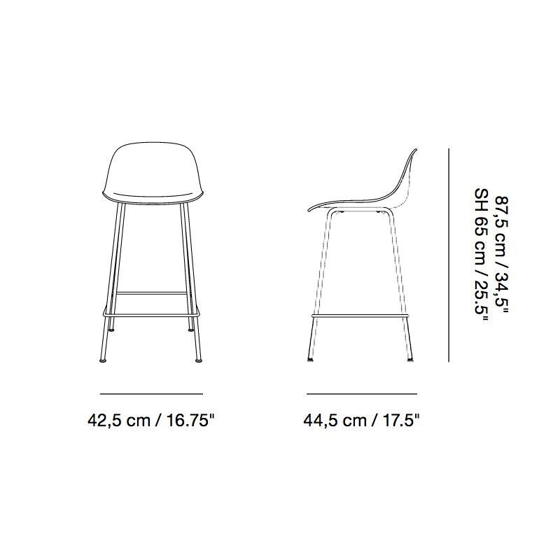 Muuto Fiber Barhocker mit Rückenlehne 65cm
