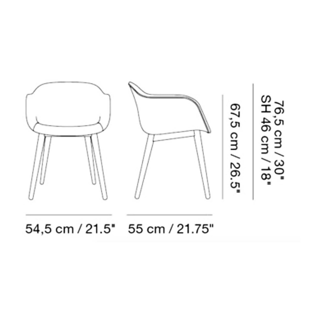 Muuto Fiber Chair Armlehnstuhl mit Holzgestell Recycelt