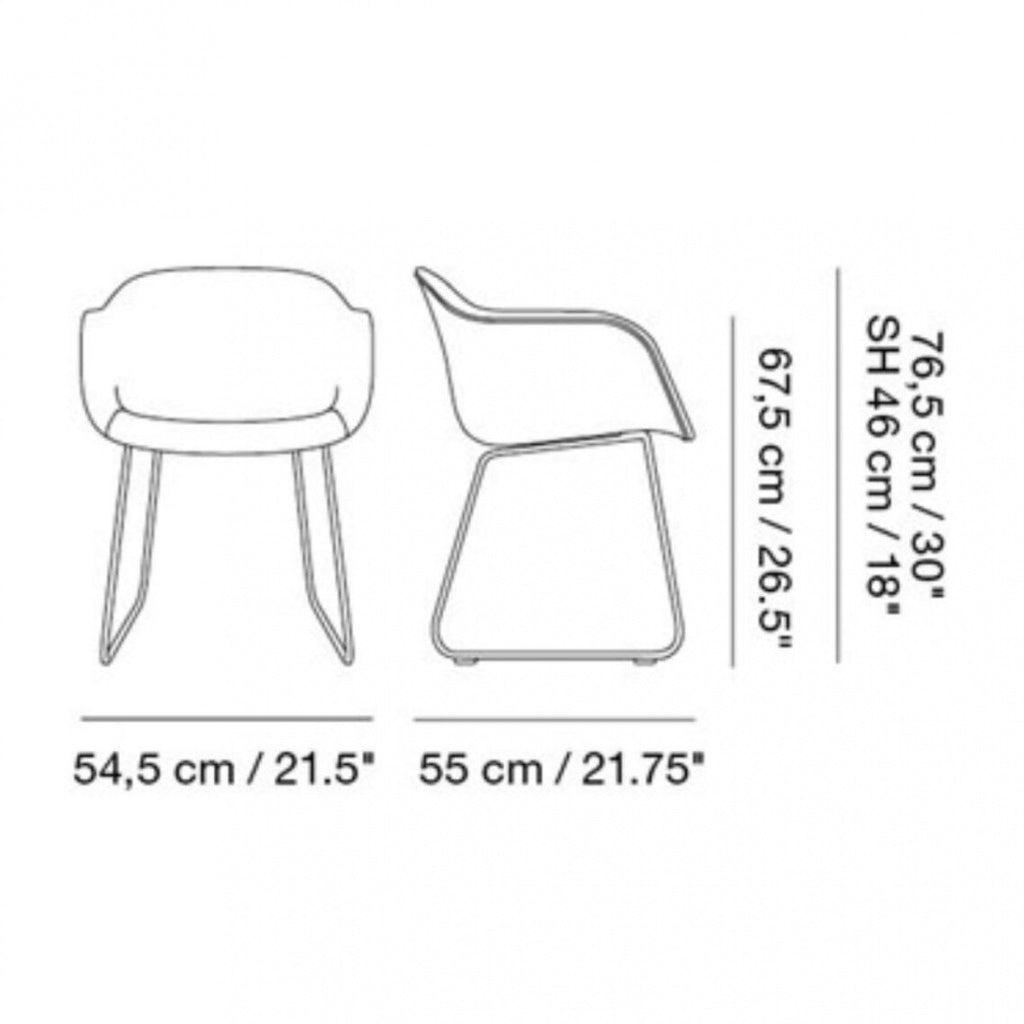 Muuto Fiber Chair Armlehnstuhl mit Kufengestell