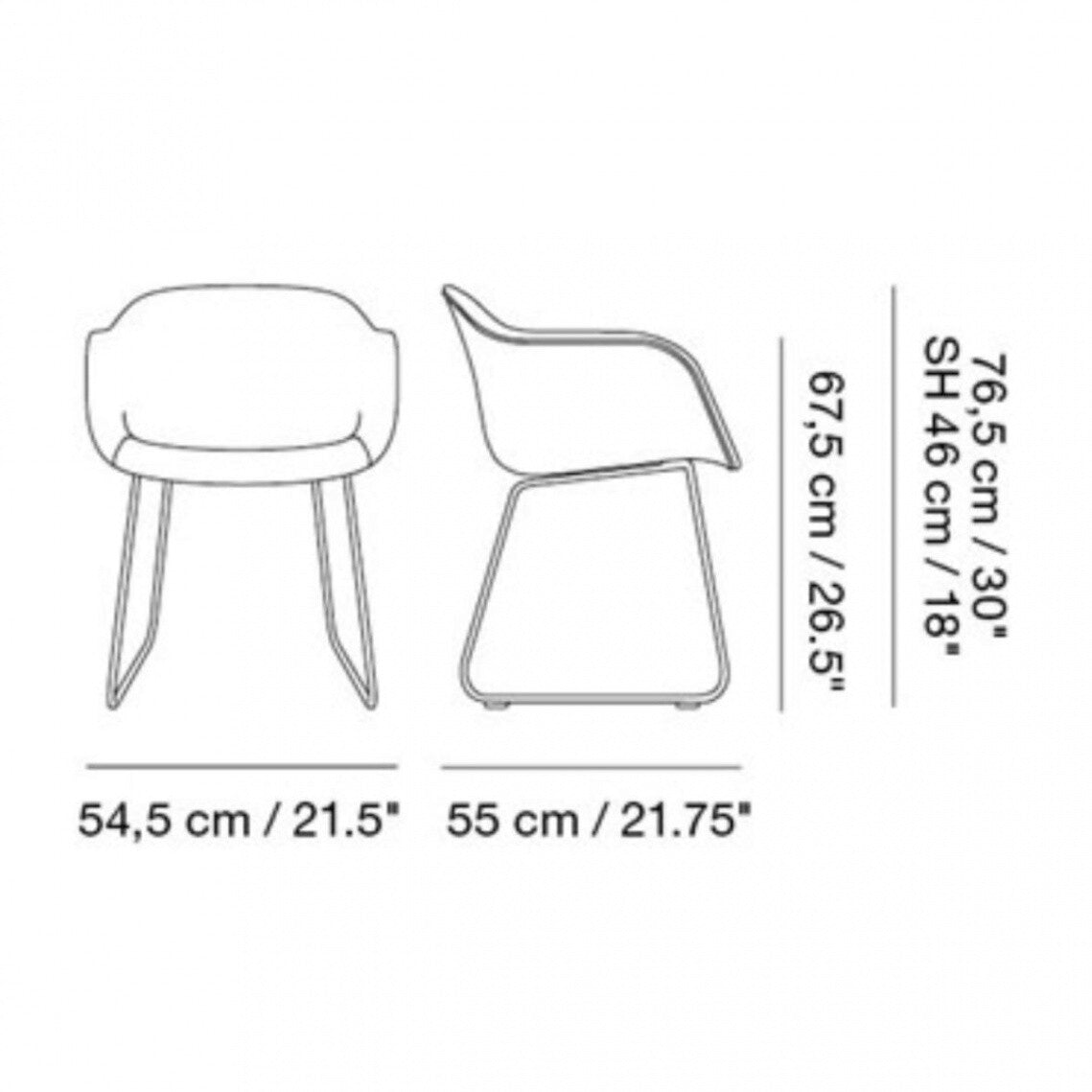 Muuto Fiber Chair Armlehnstuhl mit Kufengestell