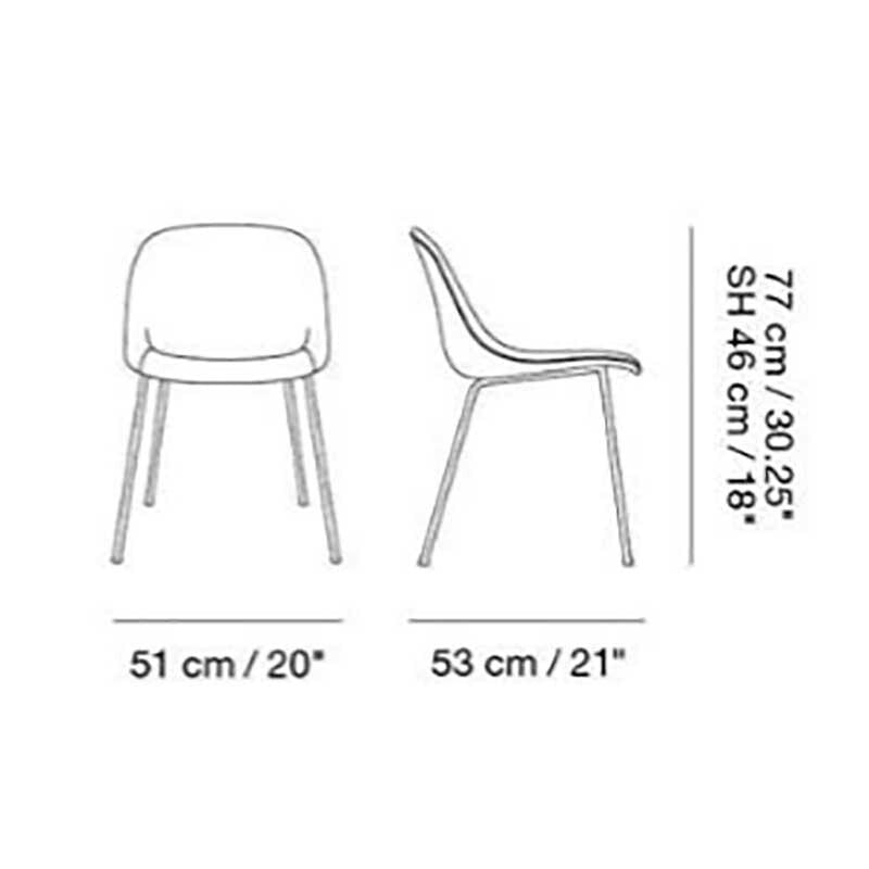 Muuto Fiber Chair Stuhl mit Rohrgestell Recycelt