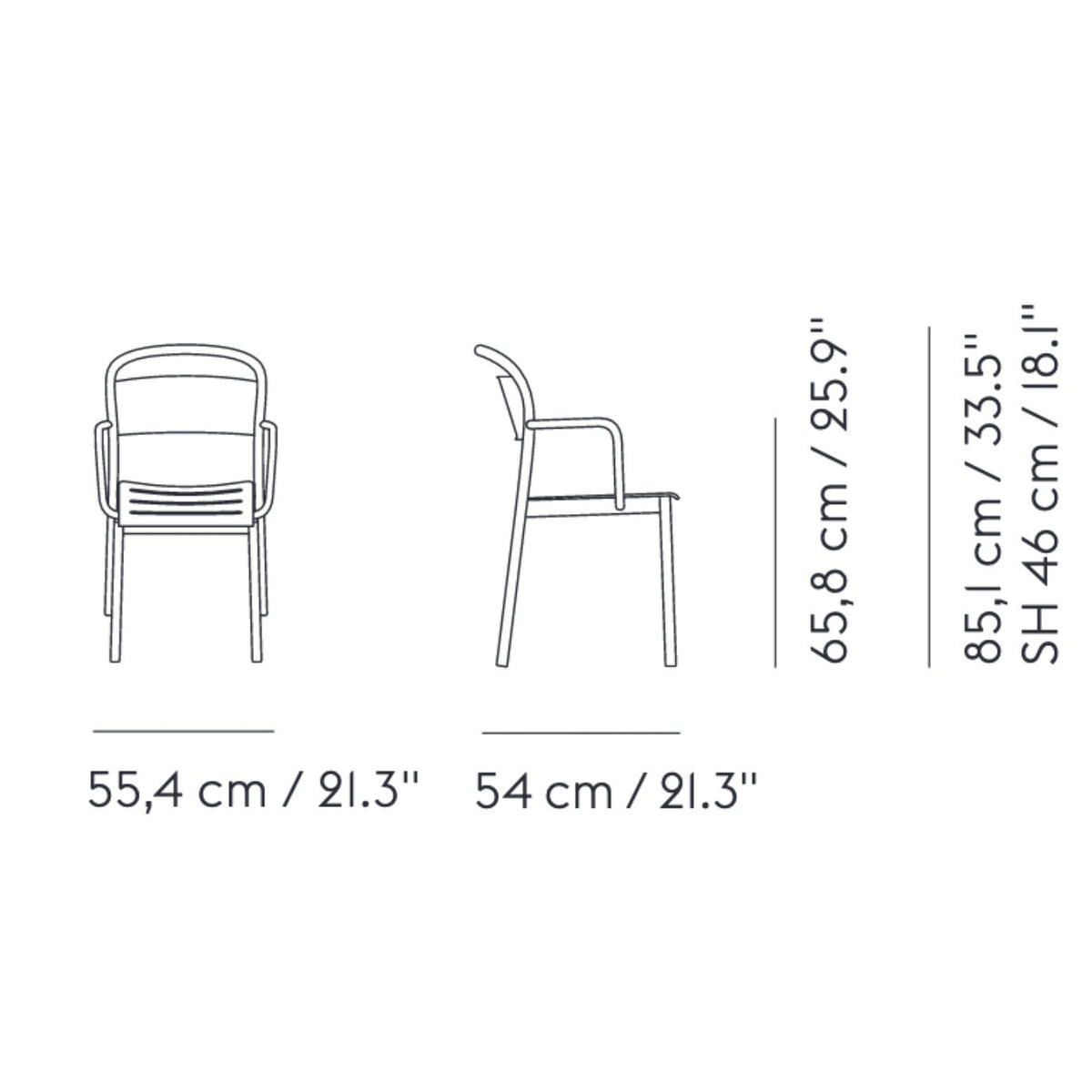 Muuto Linear Steel Gartenarmlehnstuhl
