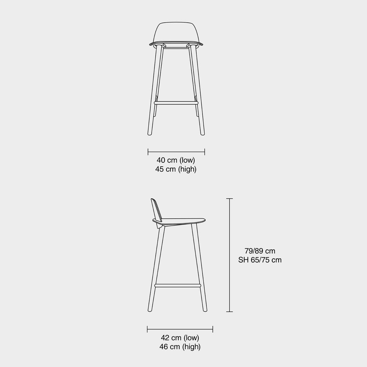 Muuto Nerd Barstuhl 65