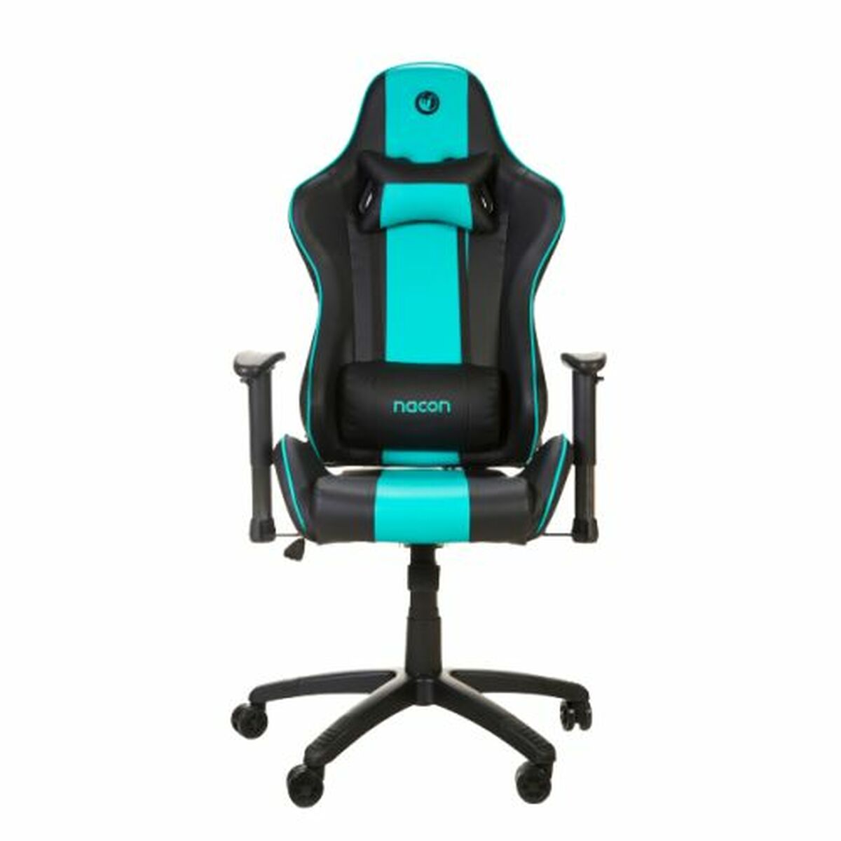 Silla de oficina reclinable, negro y turquesa