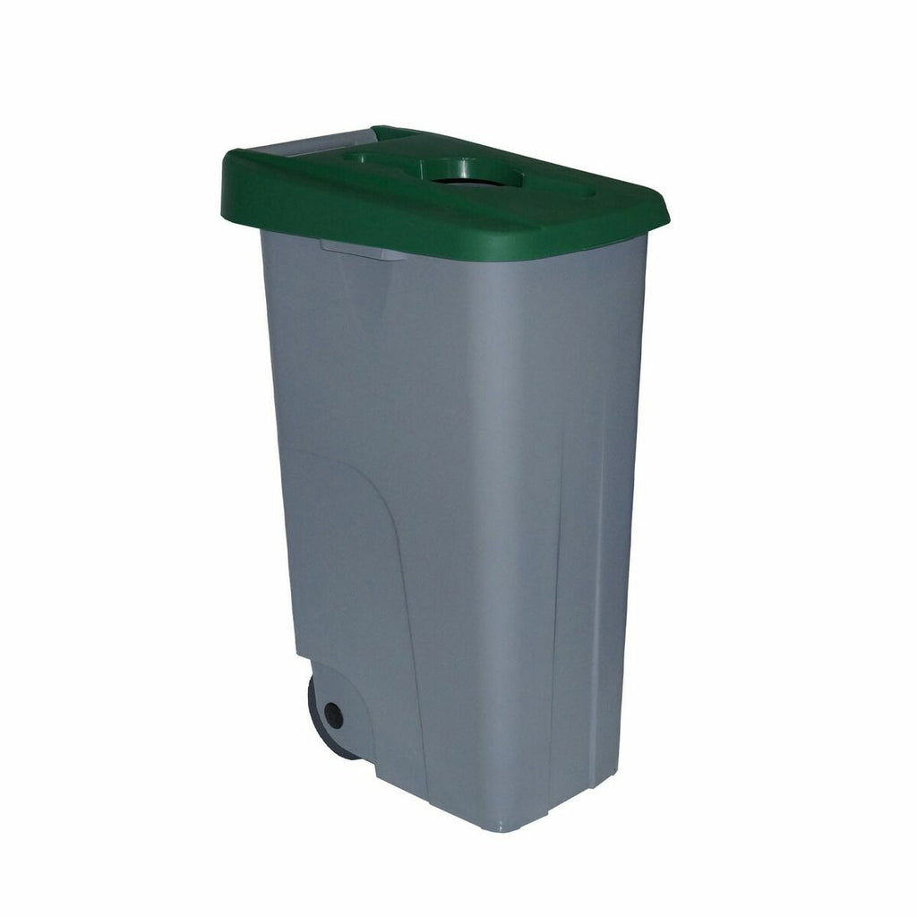 Cubo de basura con ruedas de 85 L, verde — imagen 2