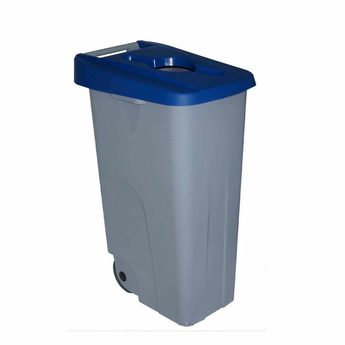 Cubo de basura con ruedas de 110 L, azul — imagen 2