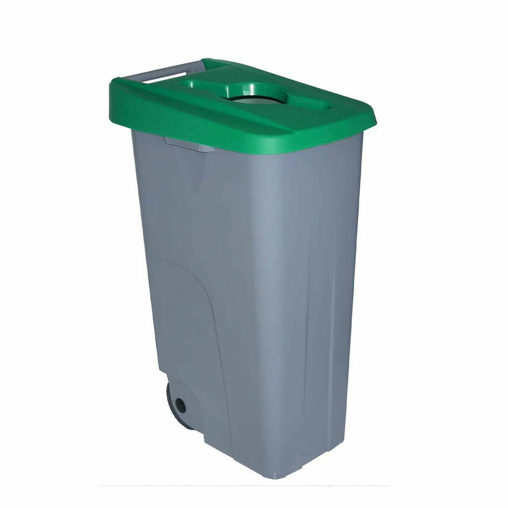 Cubo de basura con ruedas de 110 L, verde — imagen 2