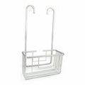 Colgador de ducha de aluminio plateado, 25 x 12,5 x 44,5 cm