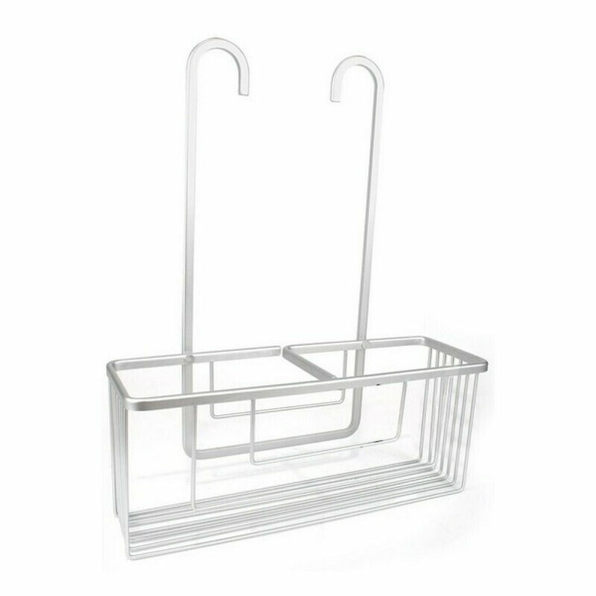 Estantería de baño y colgador de ducha plateado, 6 unidades