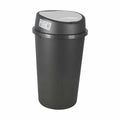 Cubo para basura de 25 L con tapa, gris y blanco