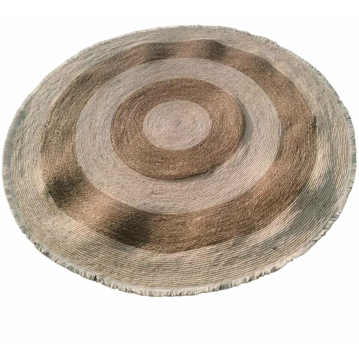 Alfombra boho beige y natural de poliéster, 200 x 200 cm