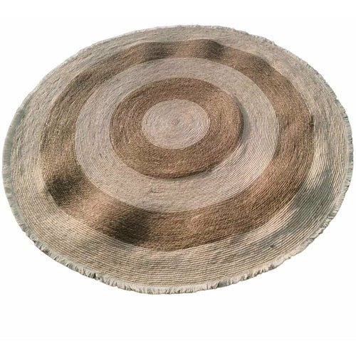 Alfombra boho beige y natural de poliéster, 200 x 200 cm