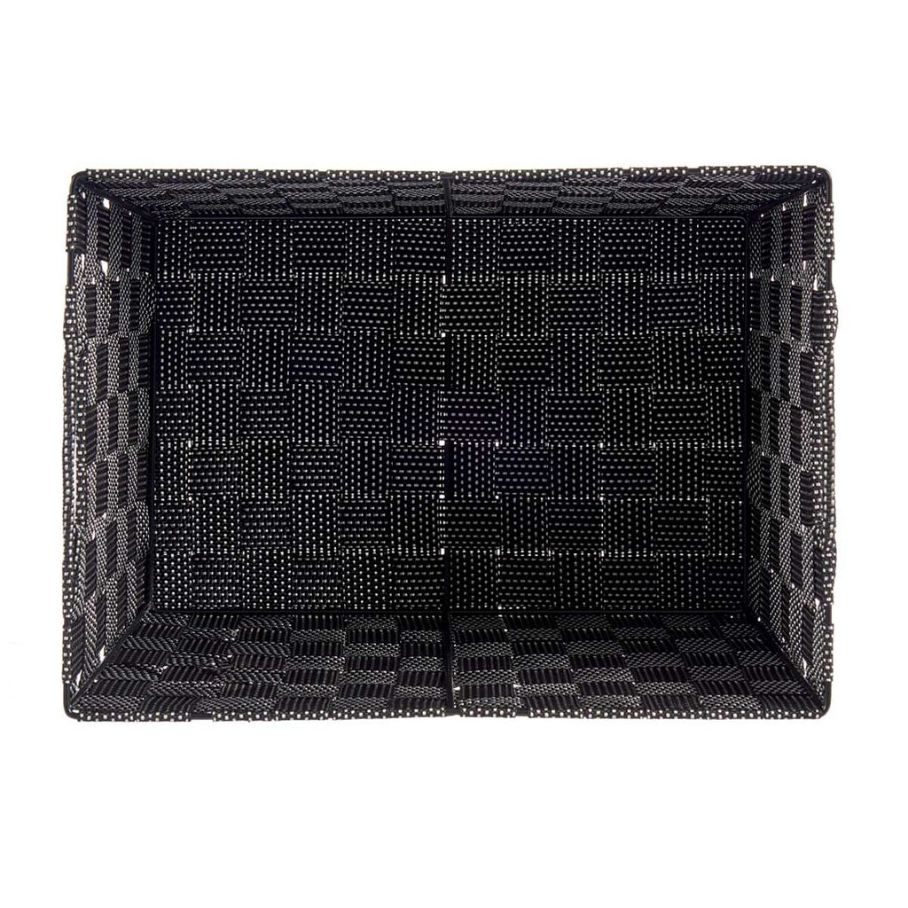Caja de almacenaje trenzada Kipit negra, 10 L, con asas — imagen 2