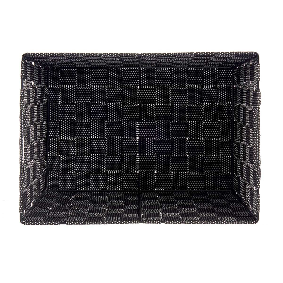 Caja de almacenaje trenzada Kipit negra, 10 L, con asas — imagen 2