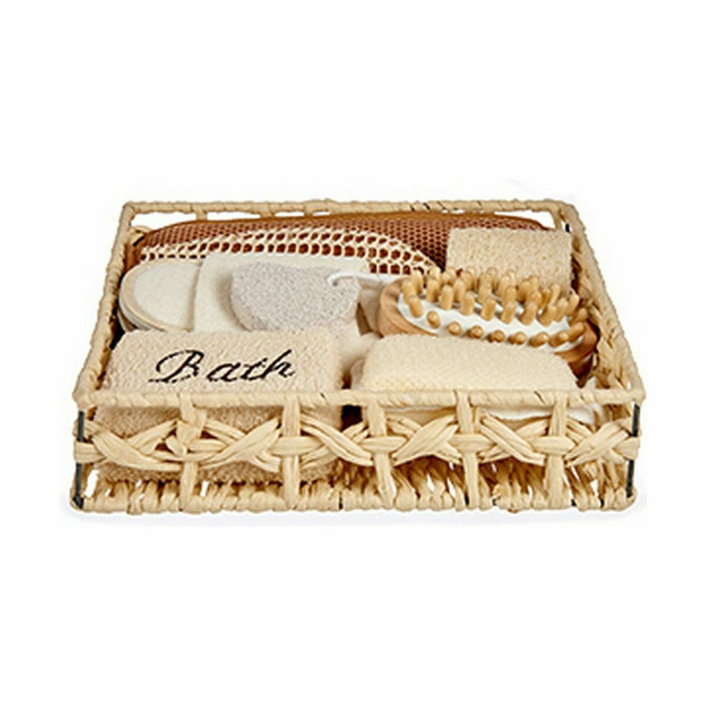 Set de baño marrón de 8 accesorios (6 unidades)