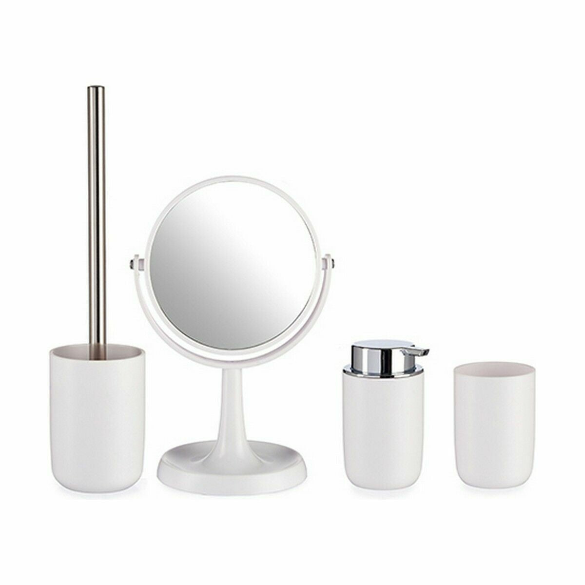 Set de baño blanco de 4 piezas, polipropileno (6 unidades) — imagen 2