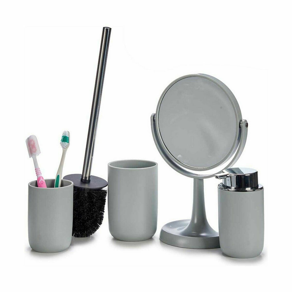 Set de baño gris de 4 piezas, polipropileno (6 unidades)