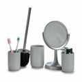 Set de baño gris de 4 piezas, polipropileno (6 unidades)