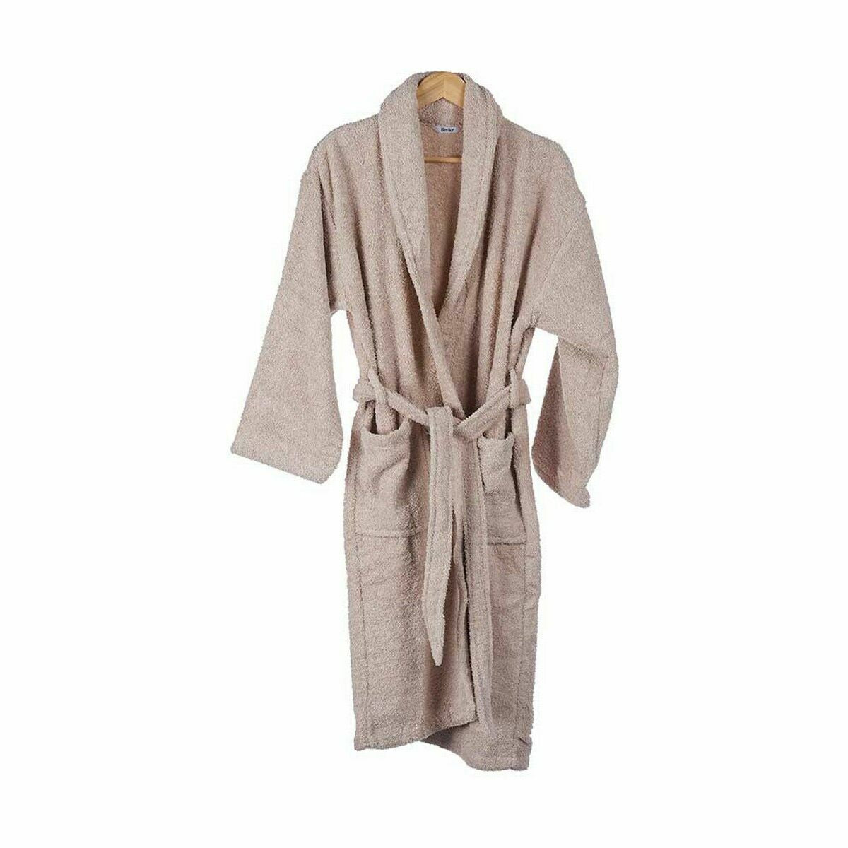 Albornoz de algodón beige, talla M/L (6 unidades)