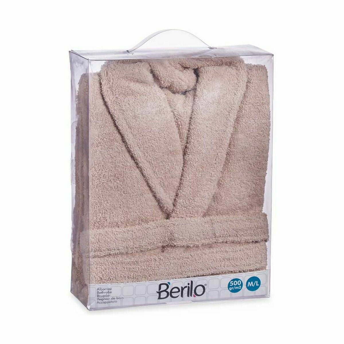 Albornoz de algodón beige, talla M/L (6 unidades) — imagen 2