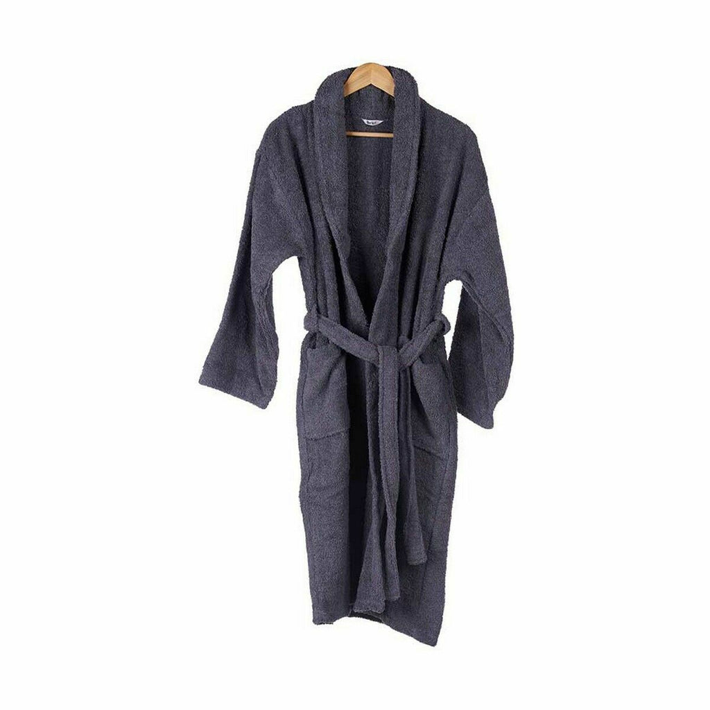 Albornoz de algodón gris, talla M/L (6 unidades)