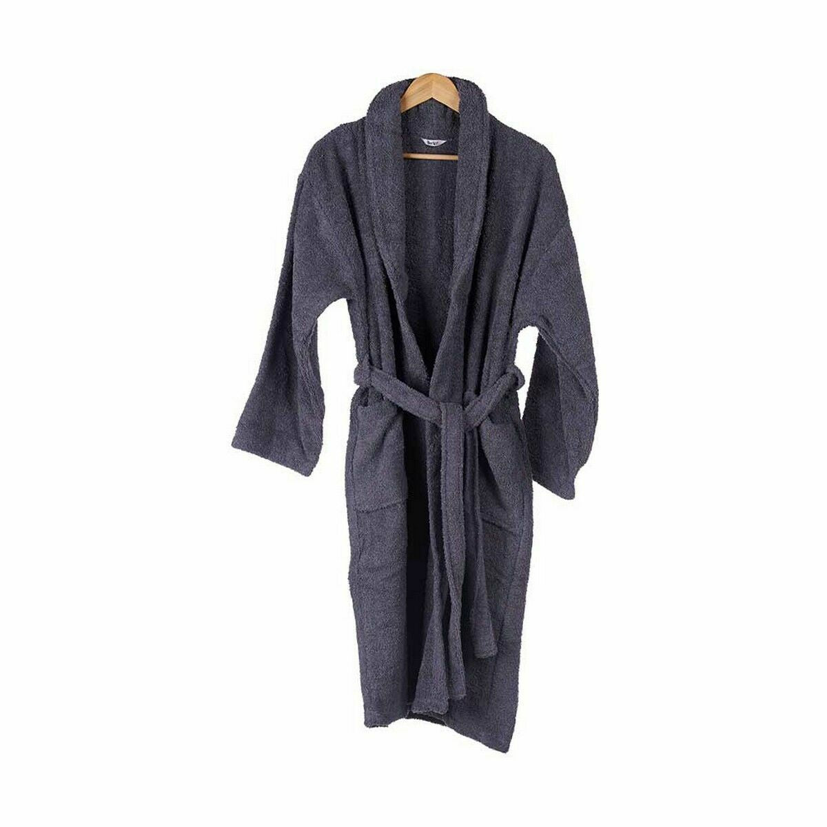 Albornoz de algodón gris, talla M/L (6 unidades)