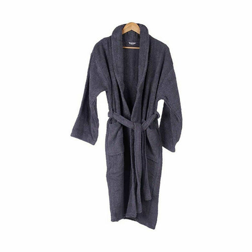 Albornoz de algodón gris, talla M/L (6 unidades)