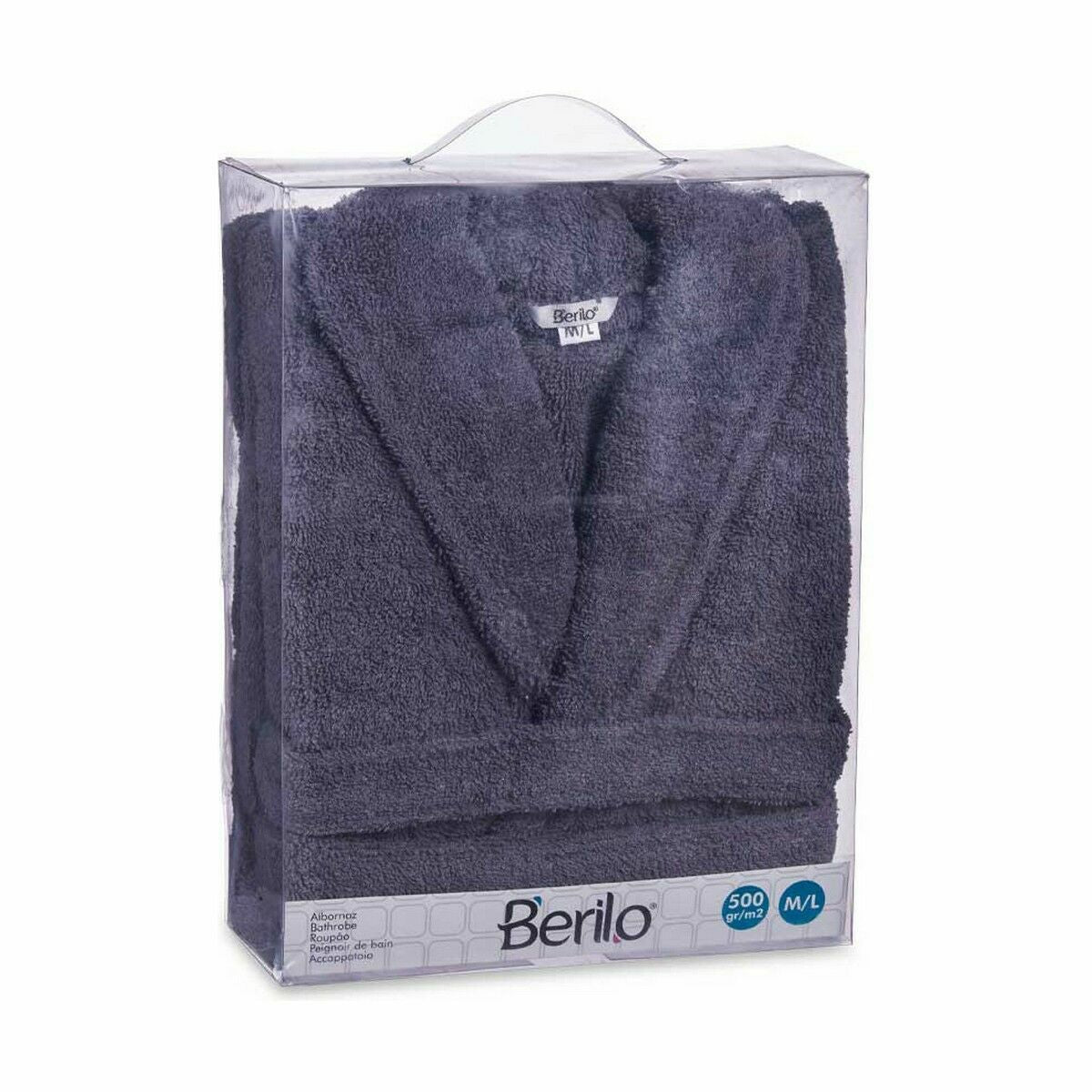 Albornoz de algodón gris, talla M/L (6 unidades) — imagen 2