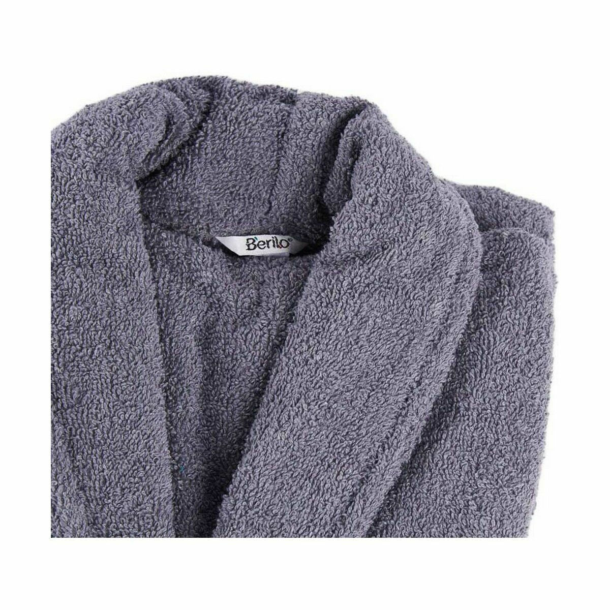 Albornoz de algodón gris, talla M/L (6 unidades) — imagen 3