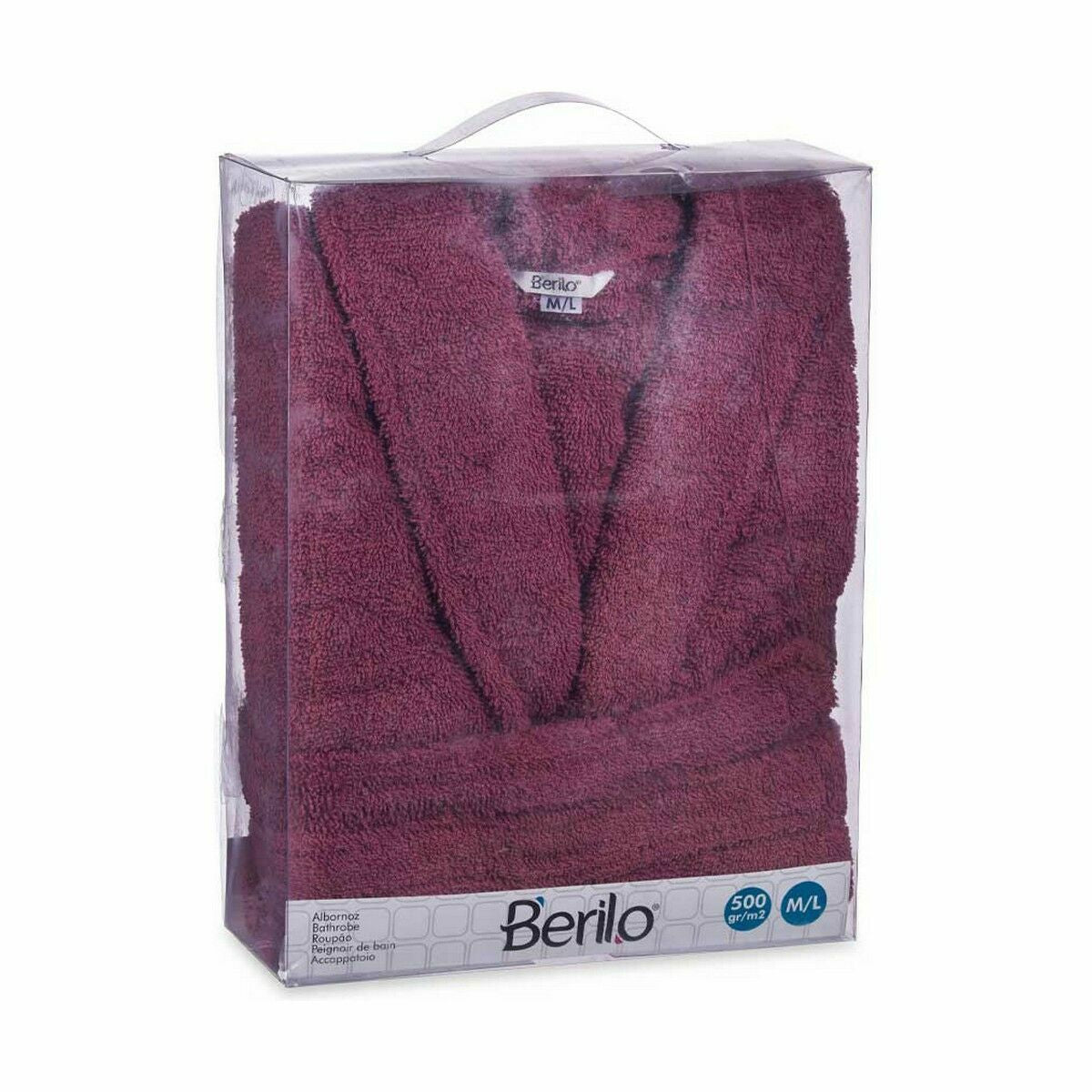 Albornoz de algodón rojo, talla M/L (6 unidades) — imagen 2