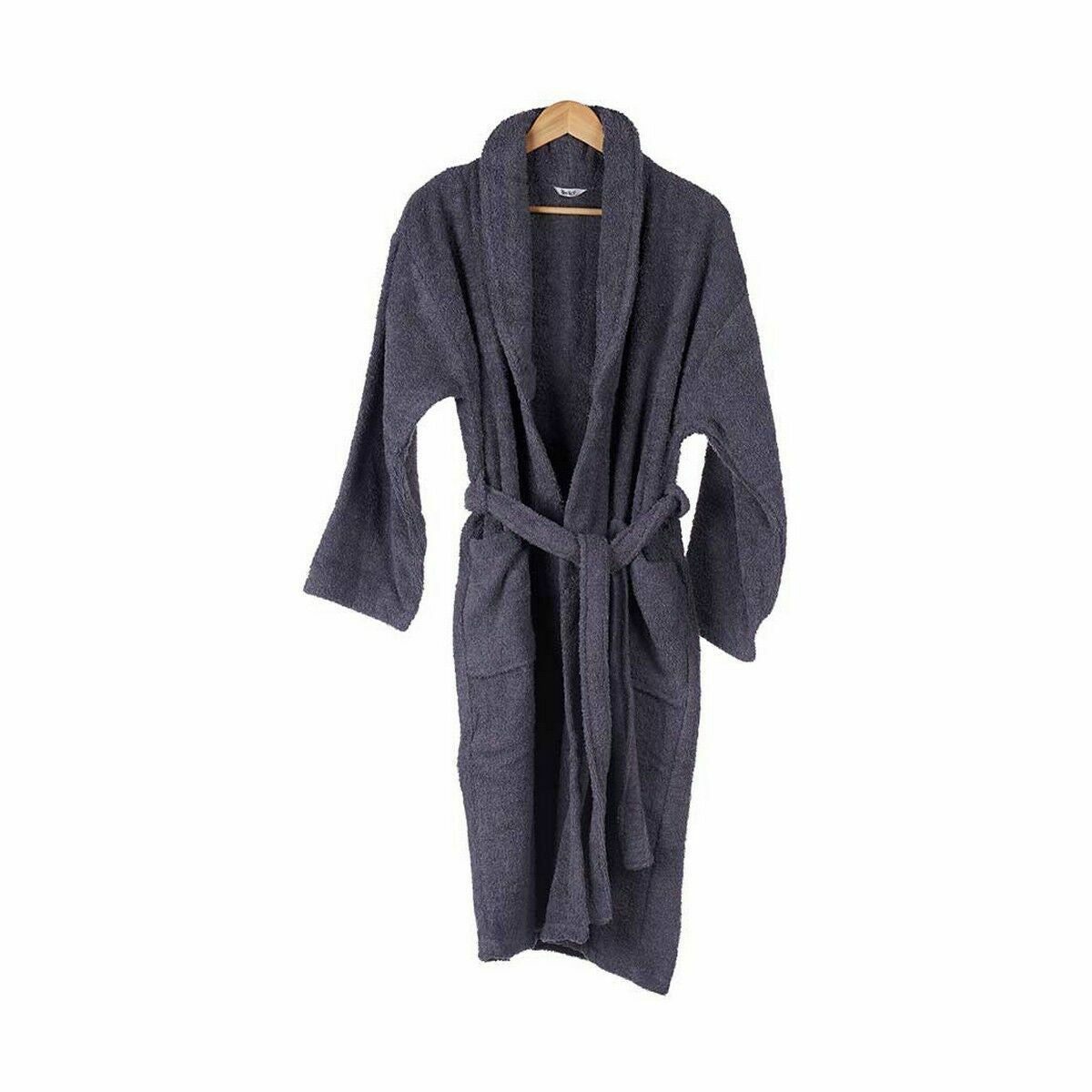 Albornoz de algodón gris, talla L/XL (6 unidades)