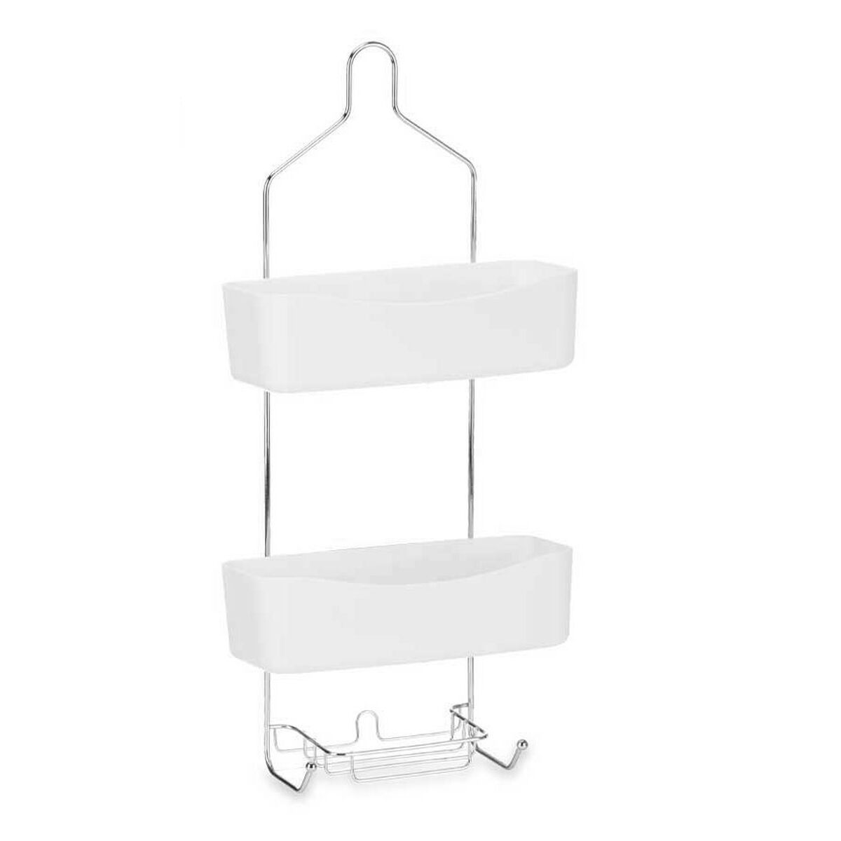 Estantería de baño blanca de metal y plástico, 28 x 60 x 14 cm — imagen 3