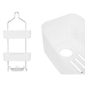 Estantería de baño blanca de metal y plástico, 28 x 60 x 14 cm