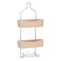 Estantería de baño beige de metal y plástico, 28 x 60 x 14 cm
