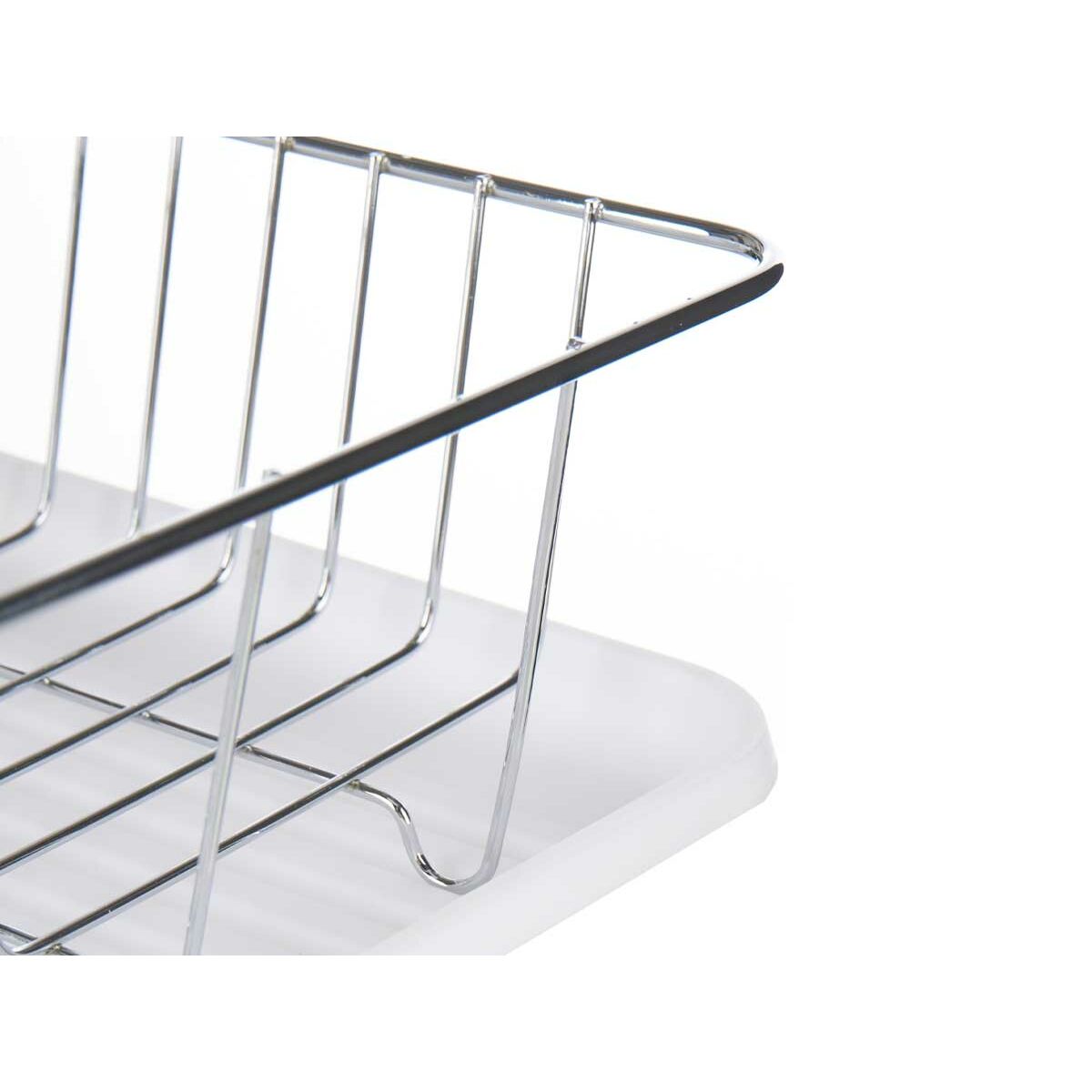 Escurridor de fregadero de metal y plástico, blanco — imagen 3