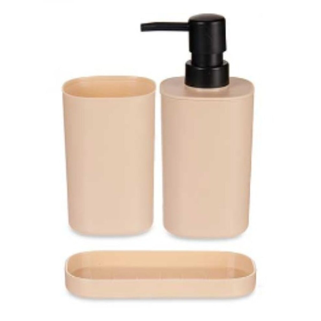 Set de baño de polipropileno negro y beige, pack de 12 — imagen 2