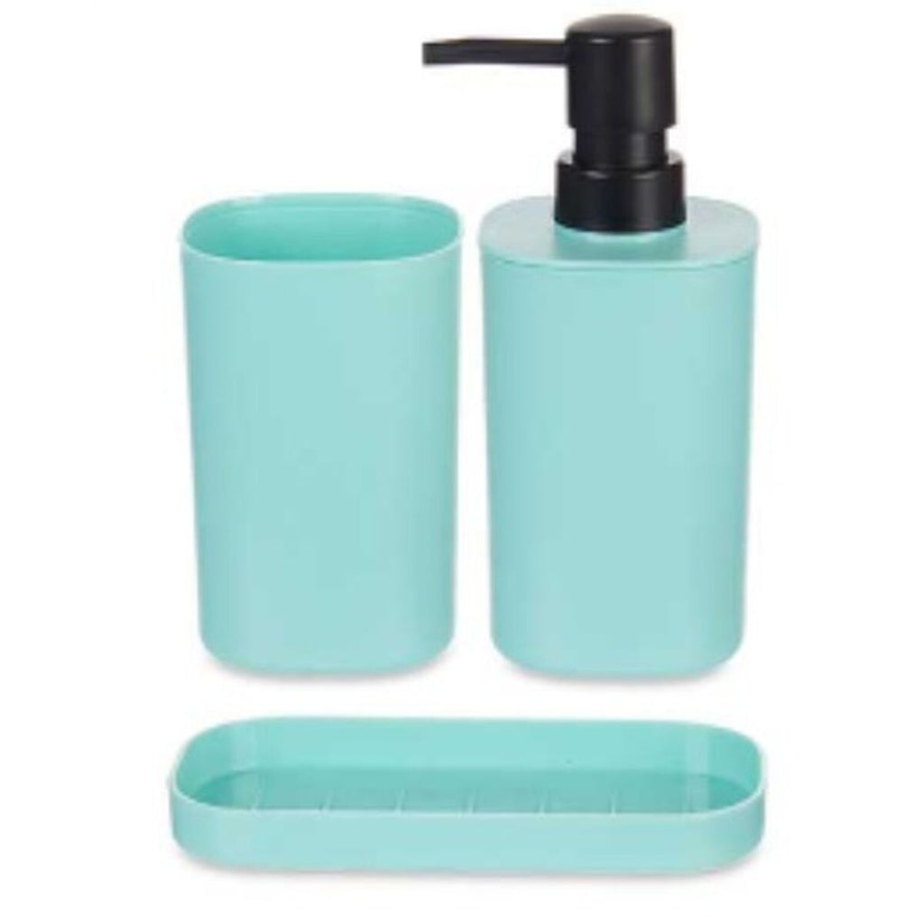 Set de baño de polipropileno negro y verde, pack de 12 — imagen 2