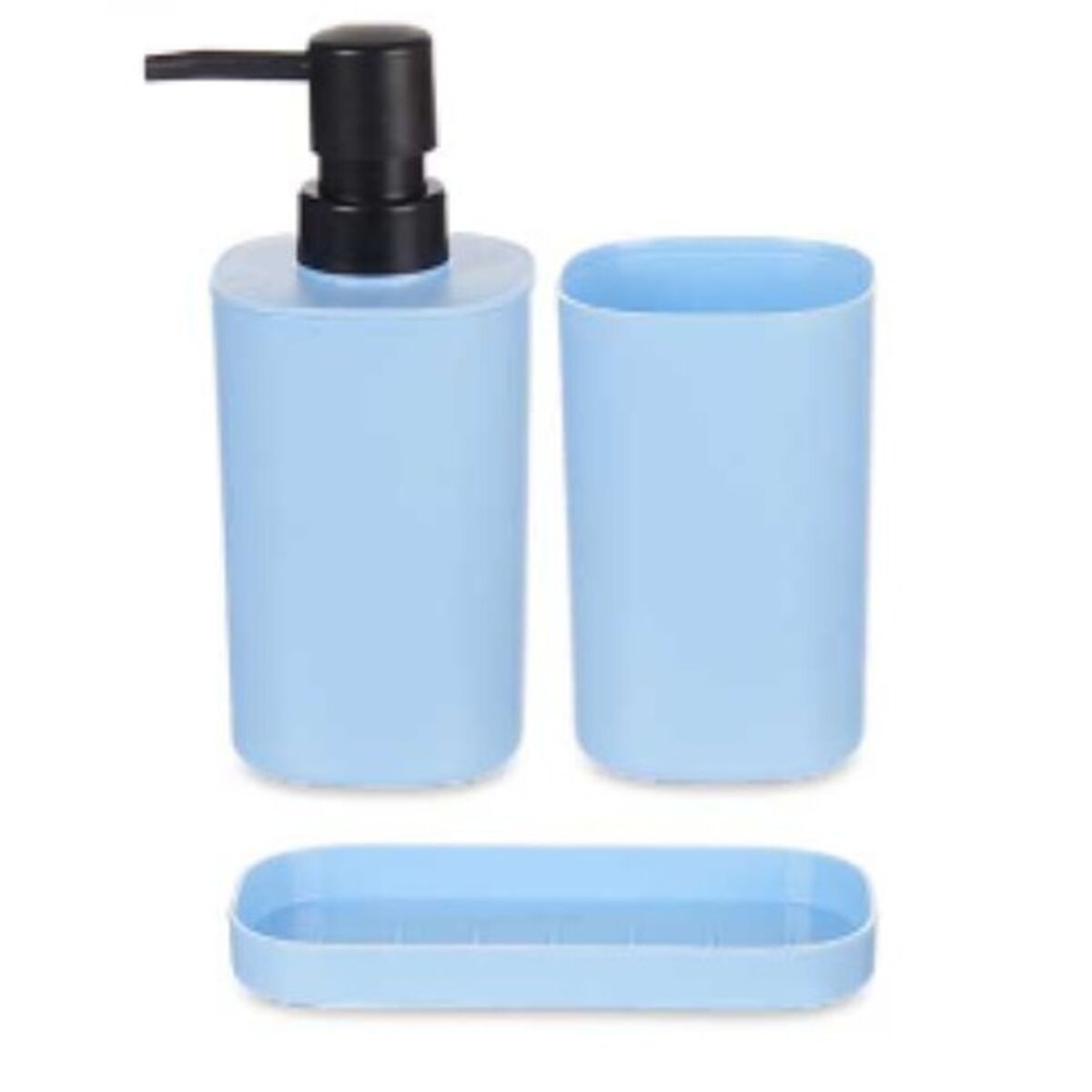 Set de baño de polipropileno azul y negro, pack de 12 — imagen 2