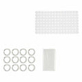 Set de baño transparente con cortina y alfombrilla (12 unidades)