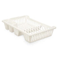 Escurridor de fregadero de plástico blanco, 40 x 8 x 29,5 cm