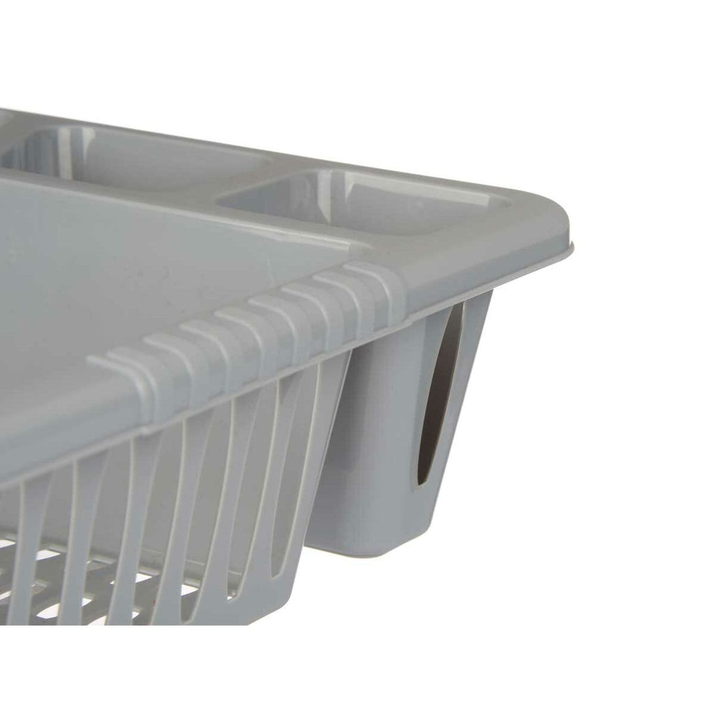 Escurridor de fregadero de plástico plateado, 40 x 8 x 29,5 cm — imagen 3