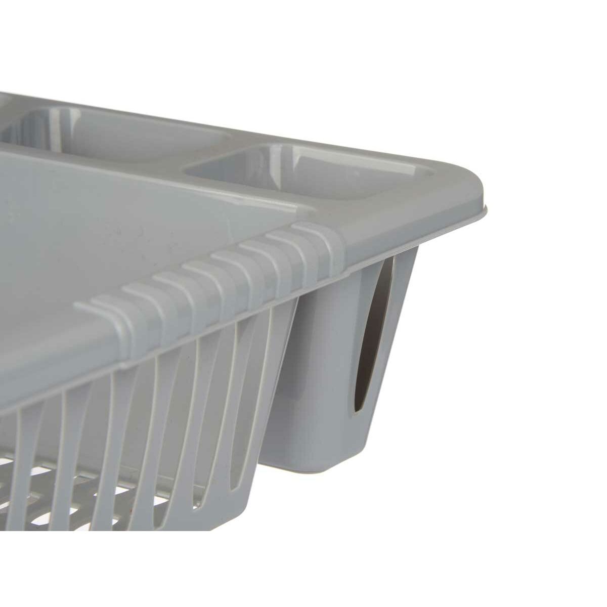 Escurridor de fregadero de plástico plateado, 40 x 8 x 29,5 cm — imagen 3